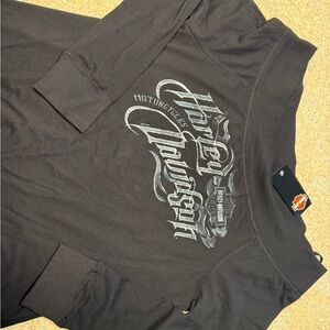 Harley-Davidson Gray Logo Long Sleeve Tee
